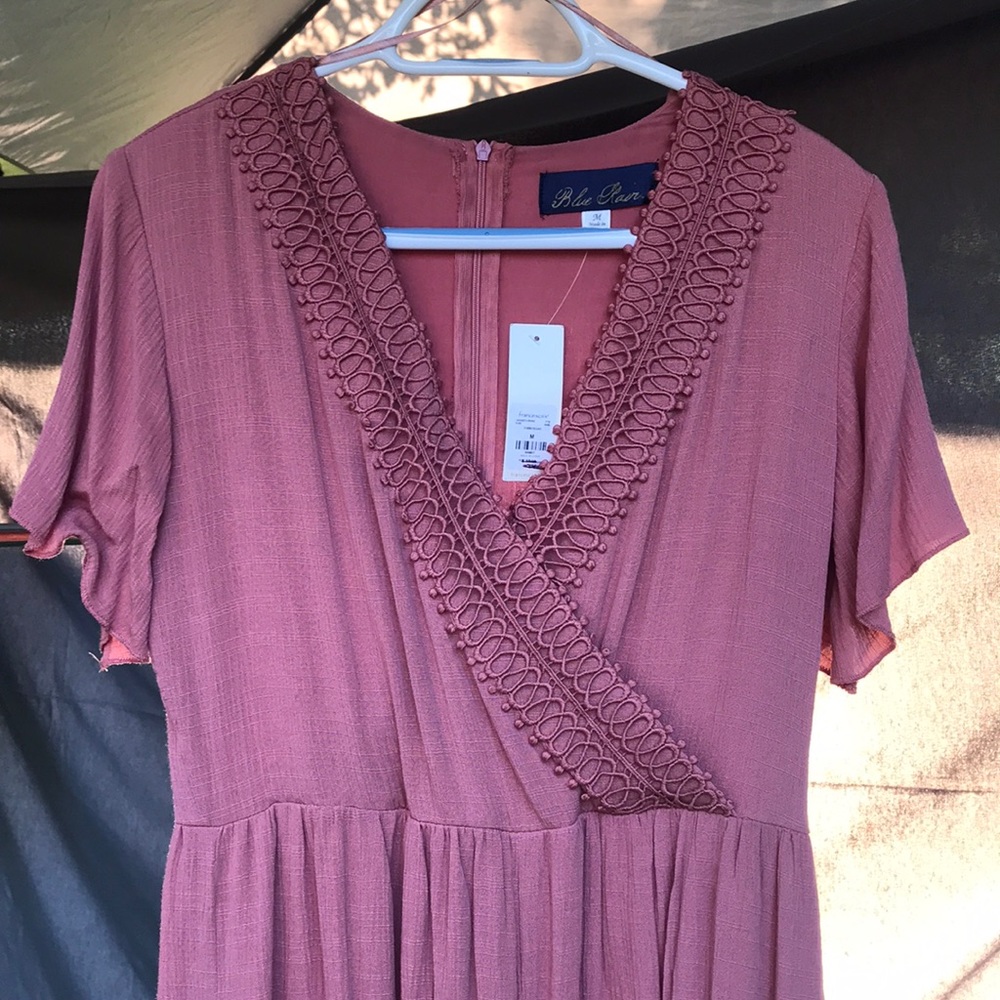 Blue Rain Rose Romper
